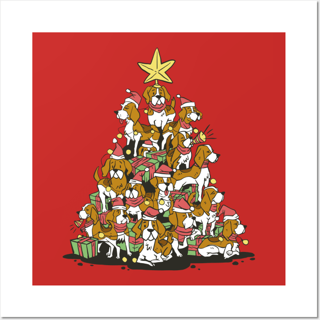 Beagle dogs Christmas tree Wall Art by MARCHY